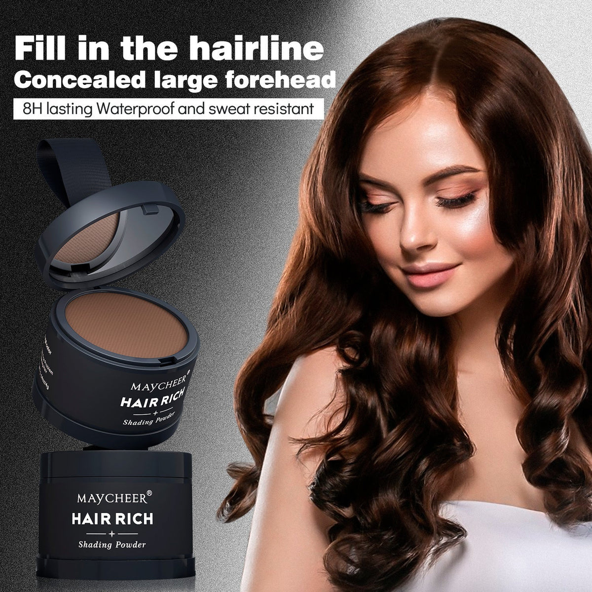 Hairline filler powder, a magical tool for shaping and filling the forehead, waterproof and sweatproof.