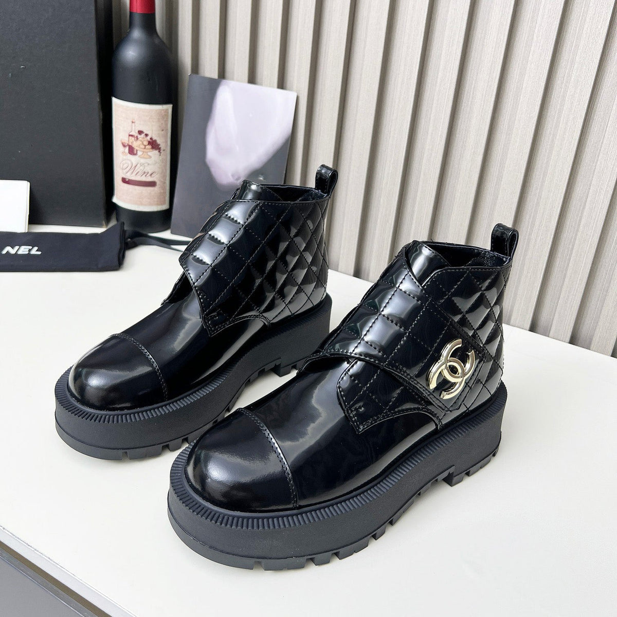 New A Grade Leather C Logo Handmade Women's BootsXC052024081901