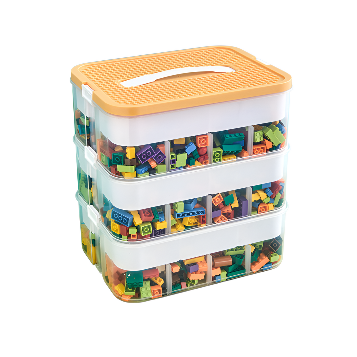 Household building block storage box layered stackable Lego storage box children's toy parts desktop