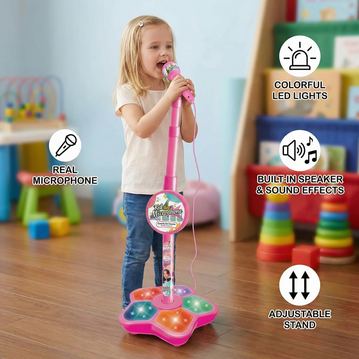 Kids Karaoke Machine with Microphone Stand – Singing Fun Set