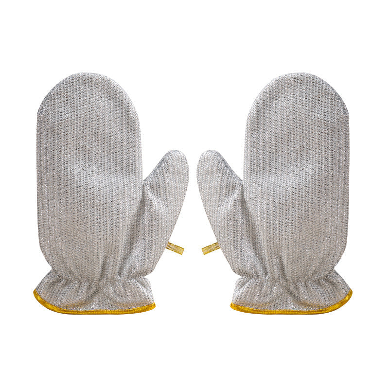 Waterproof and oil-proof dishwashing steel wool gloves