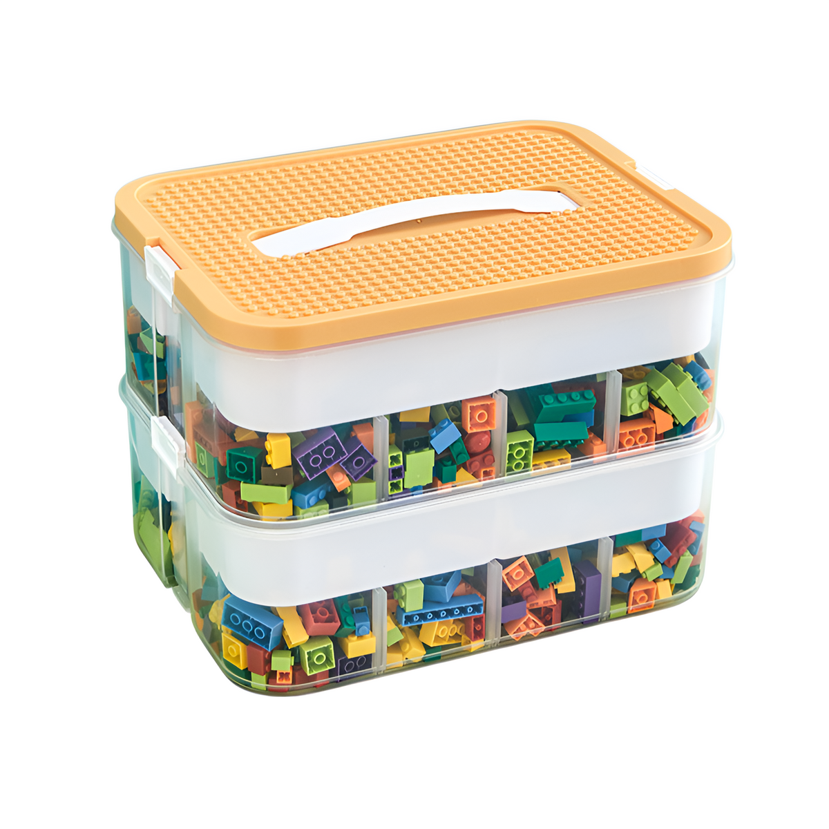 Household building block storage box layered stackable Lego storage box children's toy parts desktop
