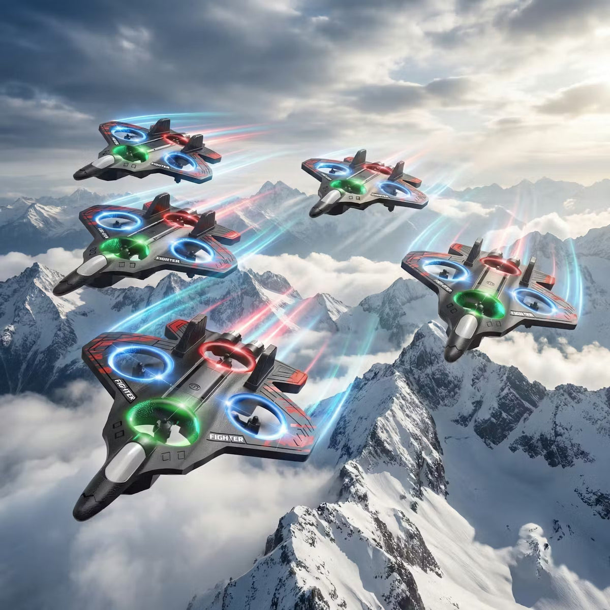 Glider Flying Helicopter RC Hobby Jet Plane 2.4G Stunt Remote Control Foam Fighter Airplane Toy With Light