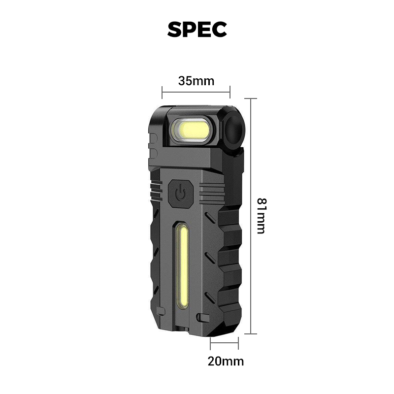 LED work light with 180° rotating head